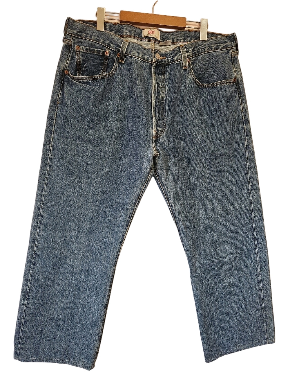 Levi's Men's 501 Original Straight Leg Button Fly Medium Wash Denim Jeans 38x26